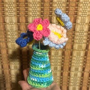 Handmade Crochet Flower Bouquet in Vase